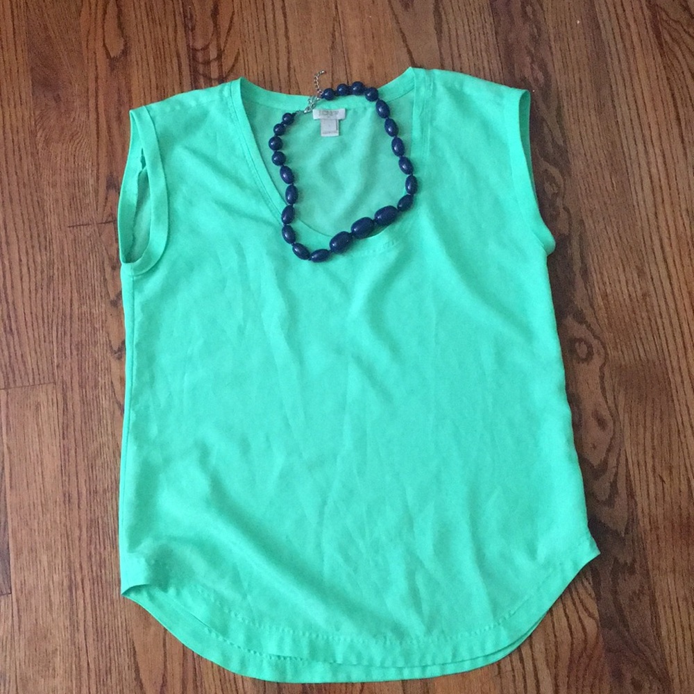 J Crew green blouse